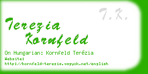 terezia kornfeld business card